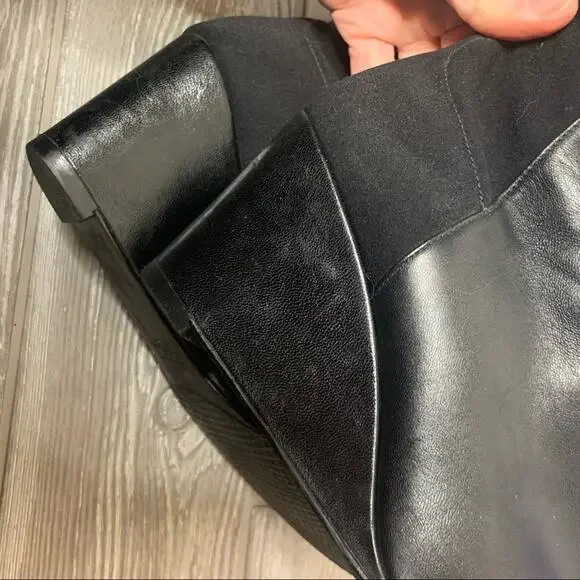 Stuart Weitzman demiwedge 5050 Nappa black leather boots sz 9